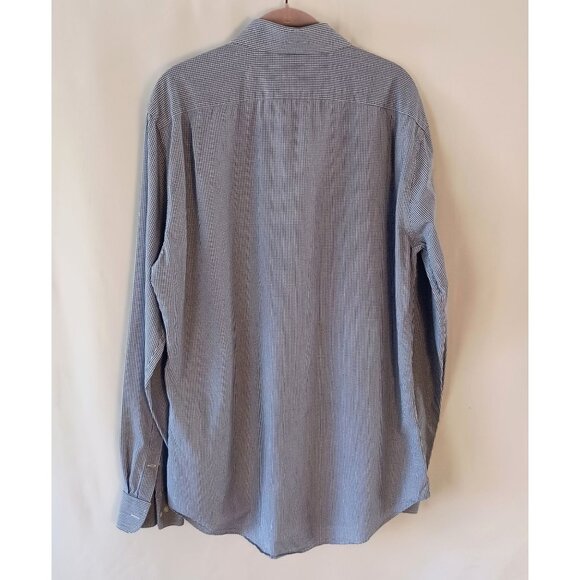 Nordstrom Rack Slim Fit Blue Check Dress Shirt L Long Sleeve Cotton - Picture 5 of 6